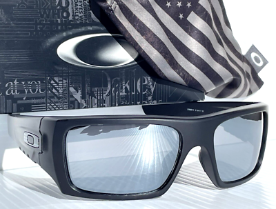 NEW Oakley Det Cord Mat Black USA Flag POLARIZED Galaxy Chrome