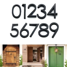 Anti Rust 3D House Number Sign Black ABS Resin for Condo/Apartment/Hotel