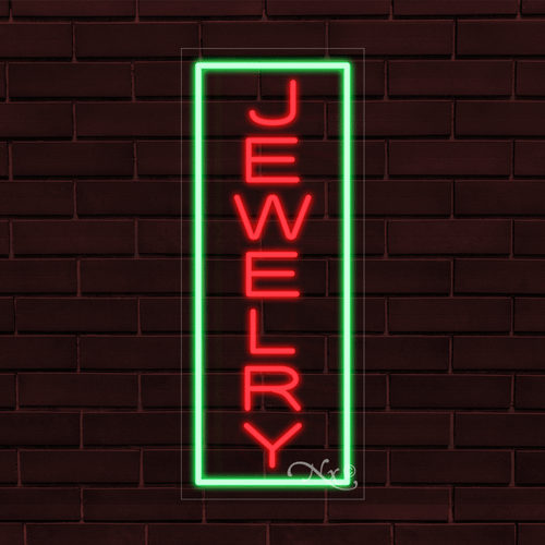 NEW "JEWELRY" w/BORDER VERTICAL 30x12x1 INCH LED FLEX WINDOW INDOOR SIGN 30995 - Picture 1 of 1