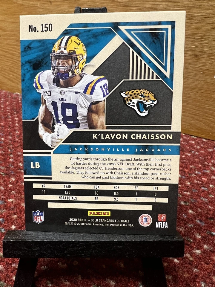 2020 Panini Gold Standard Rookies Violet /10 K’Lavon Chaisson #150 Rookie RC - Image 2 of 2