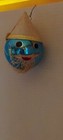 Rare Antique Christmas Ornament Blue German Glass Santa face Googly Eye Wiskers — photo 6