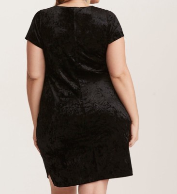 black velvet t shirt dress VELVET TSHIRT DRESS