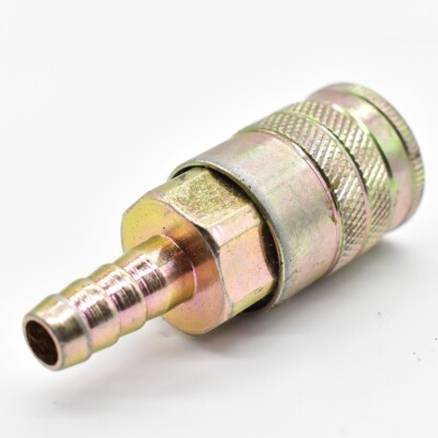 Industrial (Hansen / Milton) Type Steel Coupler 3/8'' x 3/8'' Barb Fitting - CH663
