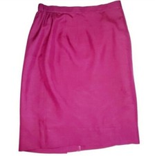  E Talbots Raspberry Silk Suit skirt 2 Small