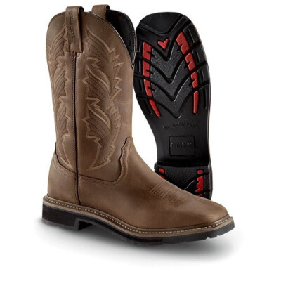 Guide Gear Mens Square Toe Pull On Western Boots Size 11 D Medium Brown