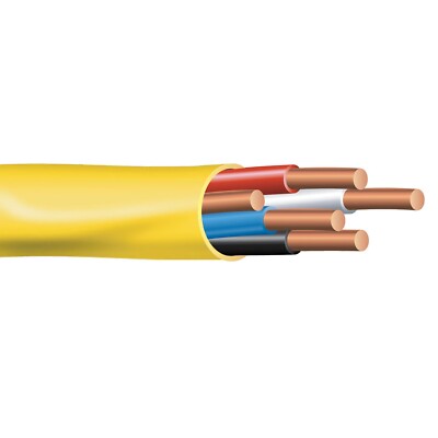 50' 12/4 NM-B Wire with Ground Non-Metallic Sheathed Cable Yellow 600V