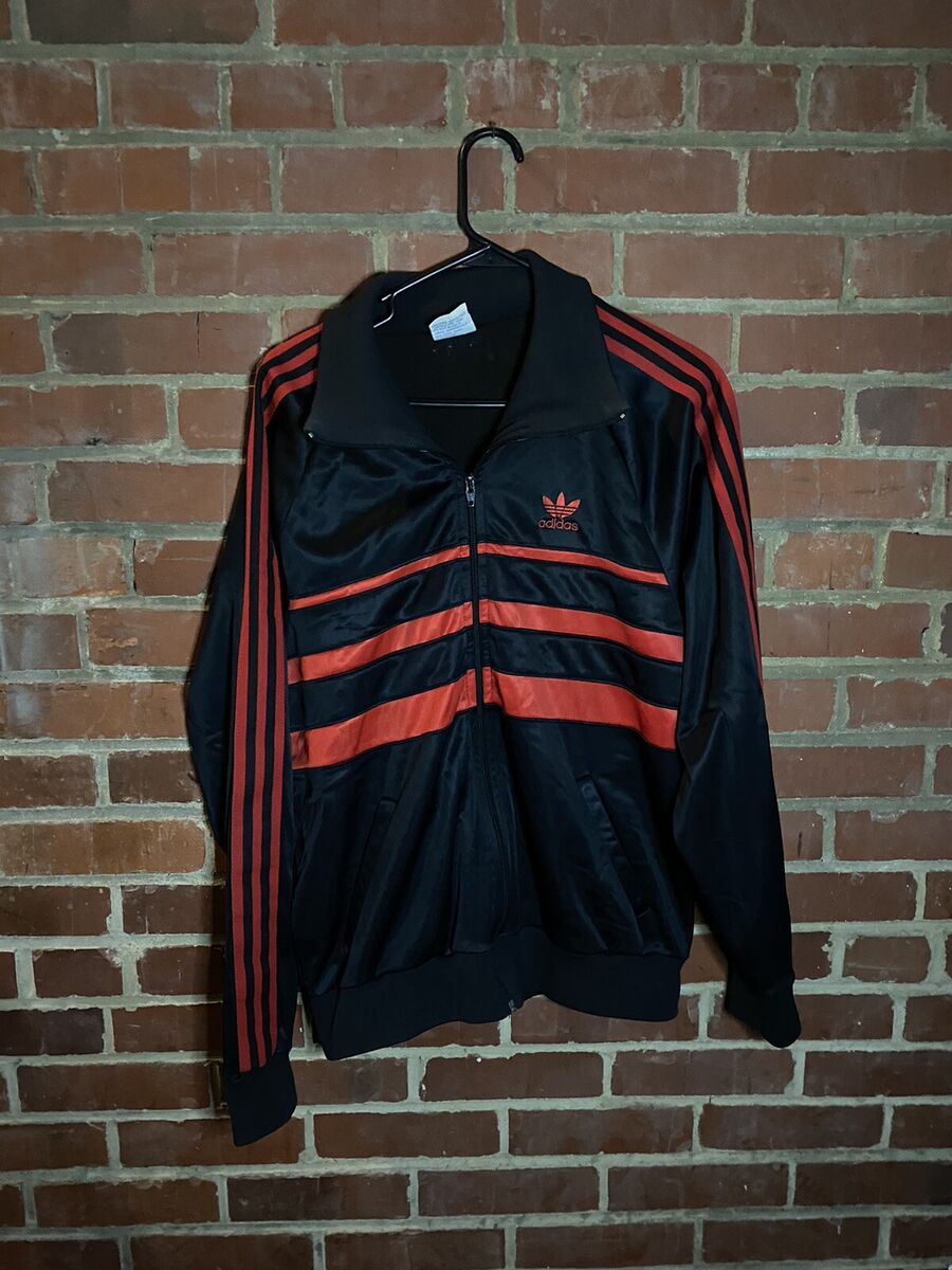 Vintage Black/Red ADIDAS Track Suit Jacket Made In USA Full Vintage Black/Red ADIDAS Track Suit Jacket Made In USA Full