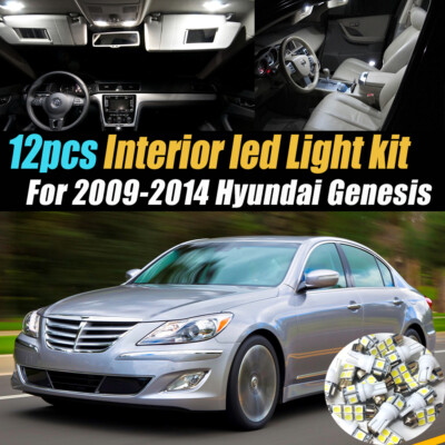 12Pc Super White Car Interior LED Light Bulb Kit for 2009-2014 Hyundai ...