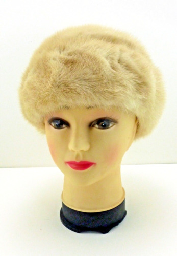 Vintage Tsontos Woman's Fur Hat Light Blonde