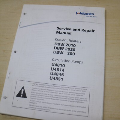 WEBASTO DBW 2010 2020 300 COOLANT HEATER Circulation Pump Service Repair Manual