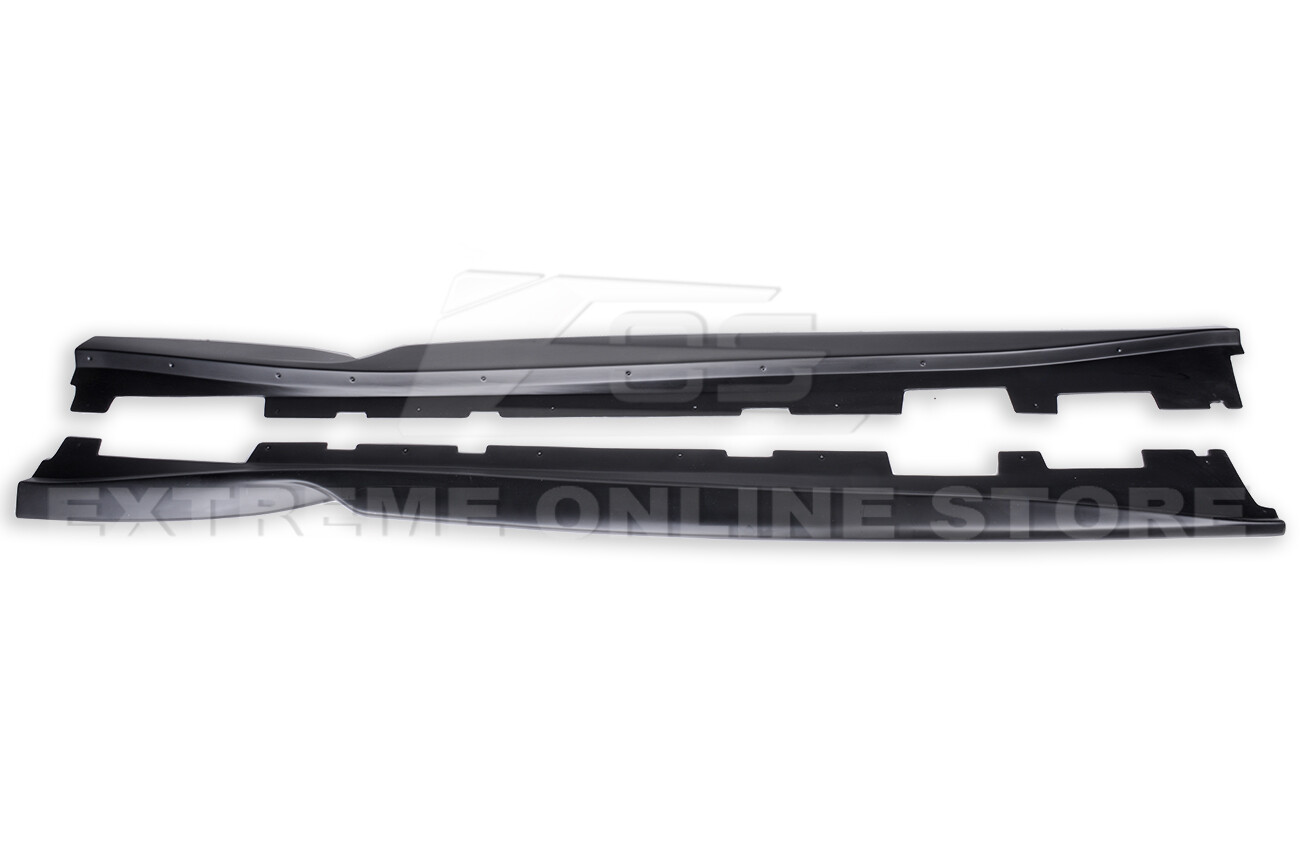 For 16-24 Camaro | T6 Style Glossy Black Side Skirts Rocker Panel Extension