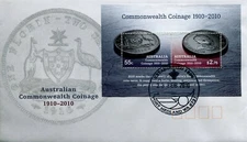 2010 Commonwealth Coinage 100 Years (Mini Sheet) FDC - Port Hedland WA 6721 