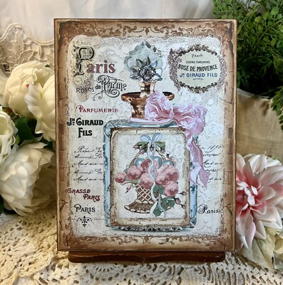 French Perfume, Shabby Chic, Cottage Style,  Handcrafted Plaque / Sign