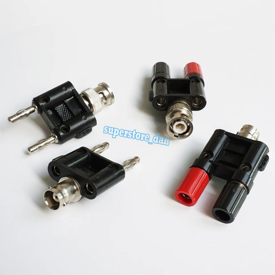 4Pcs/KIT BNC to two dual 4mm Banana male female binding post connector Adapter - Image 3 of 4