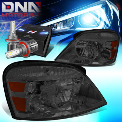 FOR 2004-2007 FORD FREESTAR OE STYLE HEADLIGHT LAMP W/LED KIT+COOL FAN SMOKED