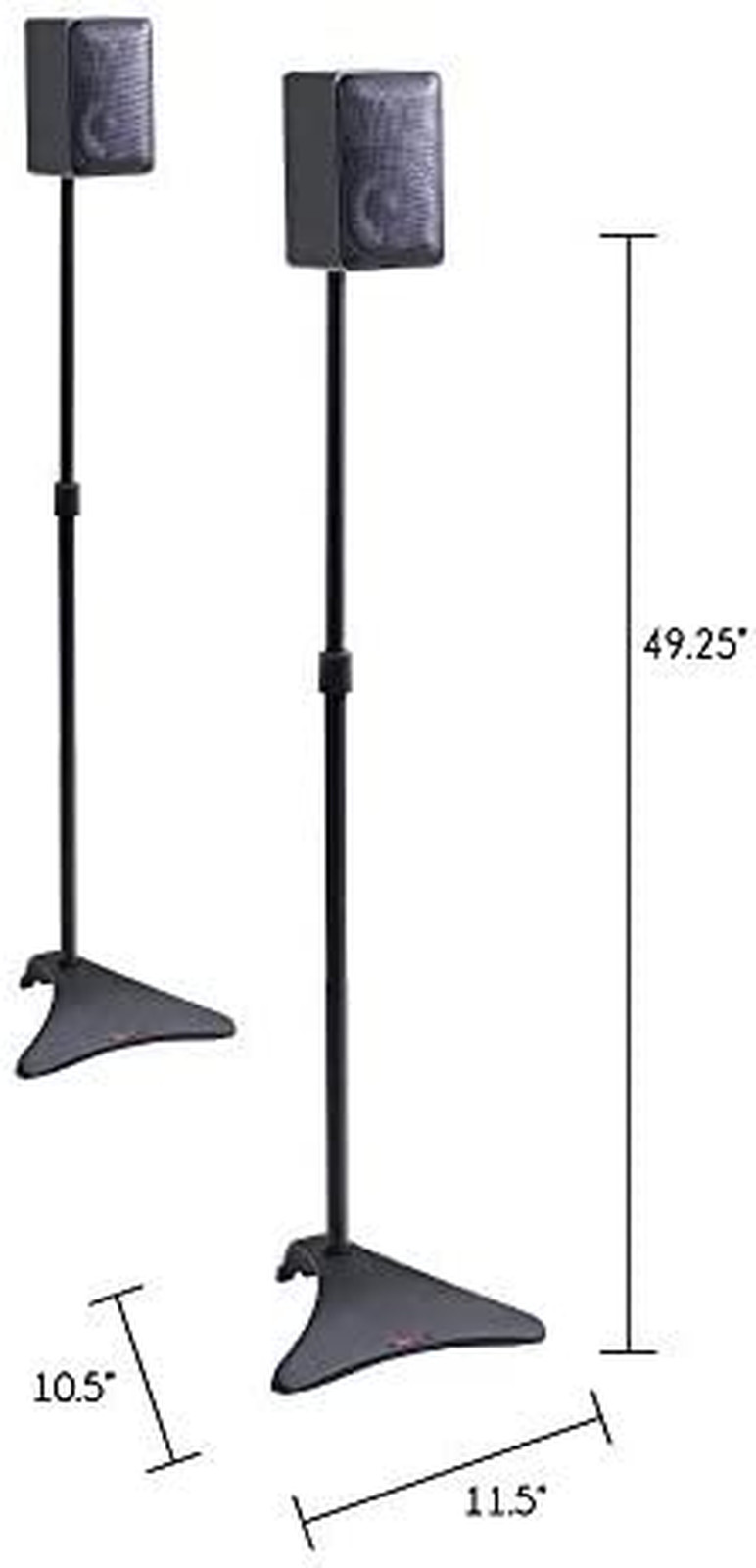 Atlantic Adjustable Height Speaker Stands - Set of 2 Holds Satellite...