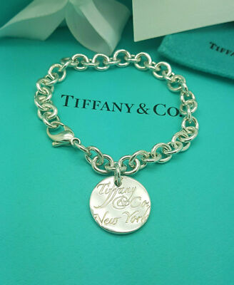 Tiffany & Co. Very RARE Silver Script Notes Tiffany&Co. Round tag
