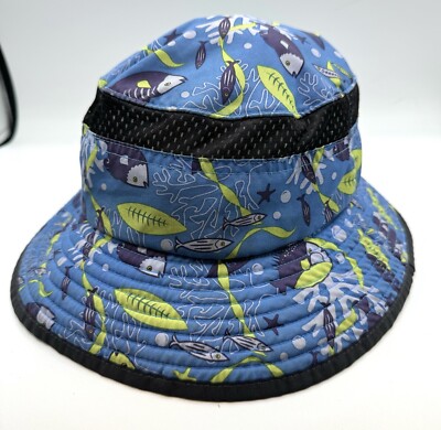 Sunday Afternoons Bucket Hat Youth Boys Blue All Over Print Sun Hat 5+ Years