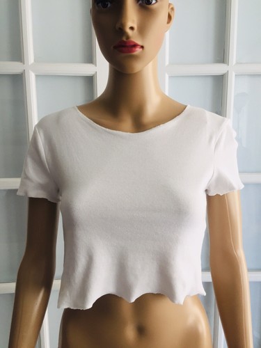 NWD ZARA Woman White CROPPED T-SHIRT 