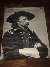 1972 GENERAL GEORGE CUSTER POSTER GAF CORP CIVIL WAR MATTHEW BRADY PHOTO LARGE