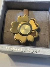 Michael Kors MK2664 Women's Mena Gold-Tone and Leather Floral Quartz Watch