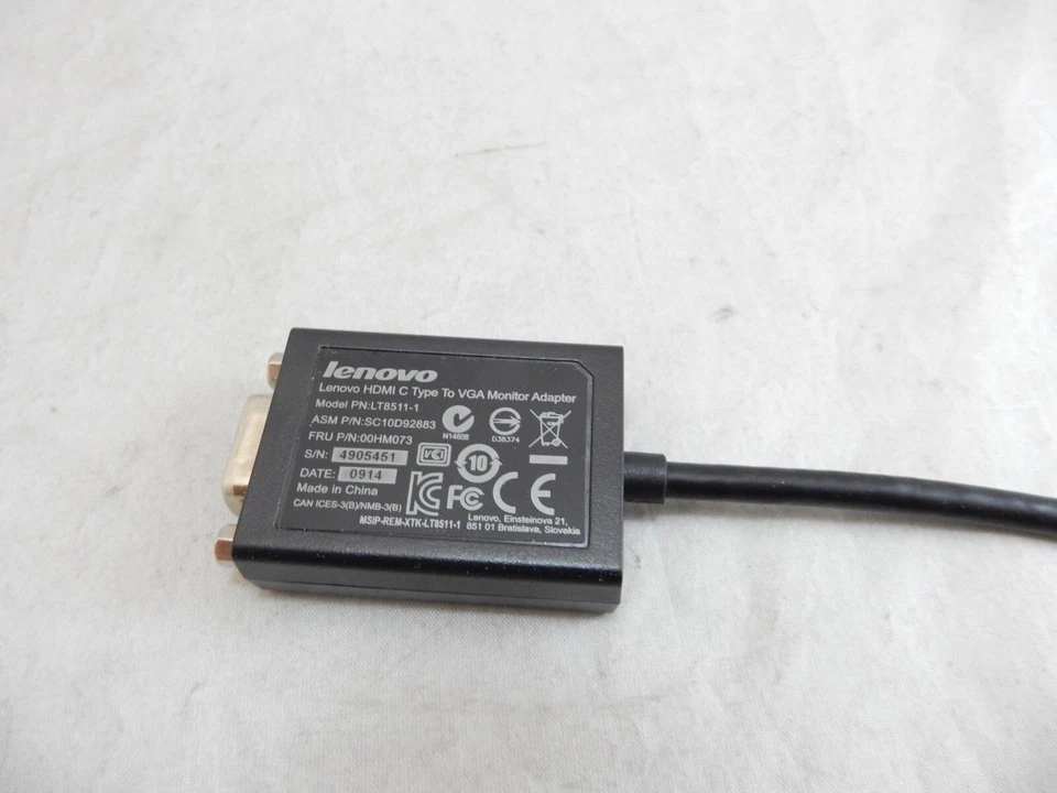 Lenovo ThinkPad Mini HDMI to VGA Monitor Adapter 4X90F33442 - Image 4 of 4