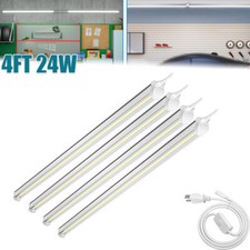 4 Pack 4FT LED Shop Light T8 Linkable Ceiling Tube Fixture 24W Daylight 6000K C
