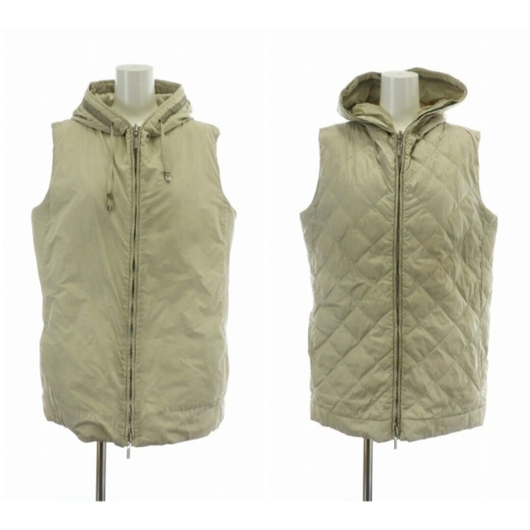 ダウンベスト S MAX MARA GREENGO LIGHT DOWN JACKET VEST S Max Mara's Mara Down Vest Outer Reversible Quilted Hood
