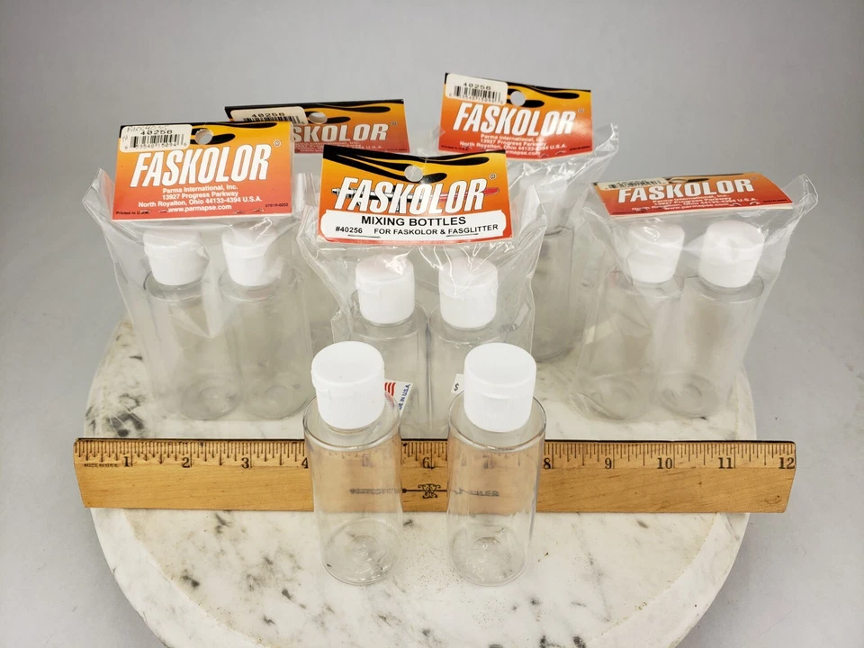 Botella vacía de pintura para aerógrafo a base de agua Faskolor 12 unidades 2 oz 40256 Foto 2 de 4