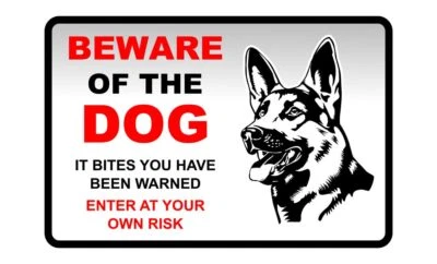SAFETY FIRST DISPLAY LTD Beware of the dog it bites you have been warned dog sign - PVC, Sticker or Diab