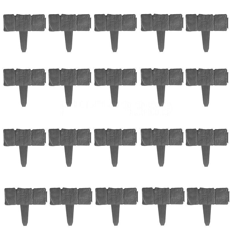 20pcs Plastic Garden Edging Lawn Yard Plant Flower Grass Fence Border