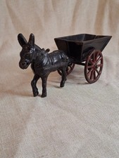 Carro de burros antiguo de hierro fundido A.C. Williams, pintura original negra y roja, c. 1910