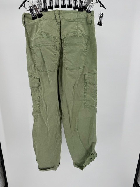 M&S Womens Cargo Trousers UK 6 Sage Green Utility Combat Casual Cotton Pants image 4