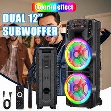 Dual 12 Portable Bluetooth Speaker Heavy Bass...