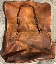 RARE  Vintage Bona Allen US Mail Carrier Genuine Leather Bag 1955 Antique USA