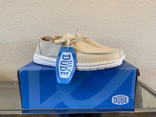 Hey Dude Wendy Stretch Canvas Off White Slip On Shoes Womens 8 Lightweight Beach