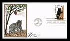 US COVER BLACK BEAR WILDLIFE CAPEX FIRST DAY ISSUE PUGH HAND PAINTED
