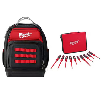 15 In. Ultimate Jobsite Backpack with 1000-Volt Insulated Screwdriver Set and Ca
