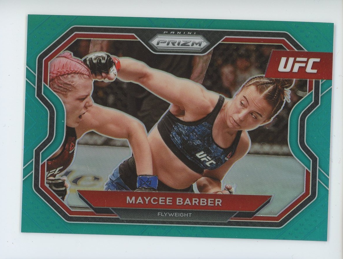 2021 PANINI PRIZM UFC 163 MAYCEE BARBER TEAL PRIZM 22/49