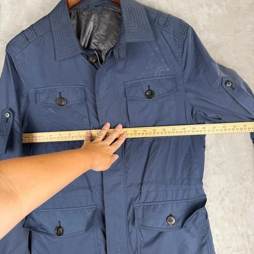 Suitsupply Navy Blue Field Jacket Mens Full Zip Multi Pocket Utility Coat image 3