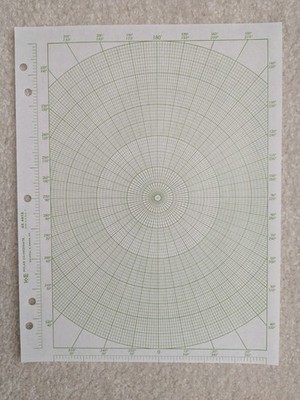 Vintage K&E Polar Coordinate Graph Paper   Choose 1/3/7/15 Sheets   Engineering