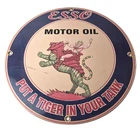 Vintage Esso Gasoline Sign - He-Man Action Figure Toys Porcelain Gas Sign