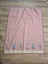 Vintage Crib Bedspread Pink Princess Lace 42" 33" Handmade