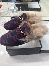 Gucci Princetown GG ballerine mules in pelliccia di velluto taglia 38