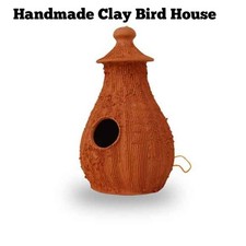 Eco-friendly Natural Clay Hanging Birdhouse for Outdoor Home/Hotel Garden Decor