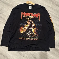 Vintage Man O War Rare Band Longsleeve Shirt Size XL 90s Rock Metal