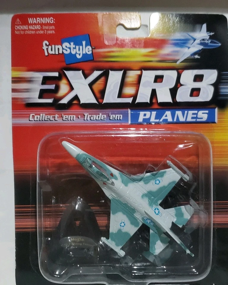 2006 Maisto funstyle EXLR8 PLANES F-16 FIGHTING FALCON AF TI NF-16A Rare New NIP - Image 2 of 4