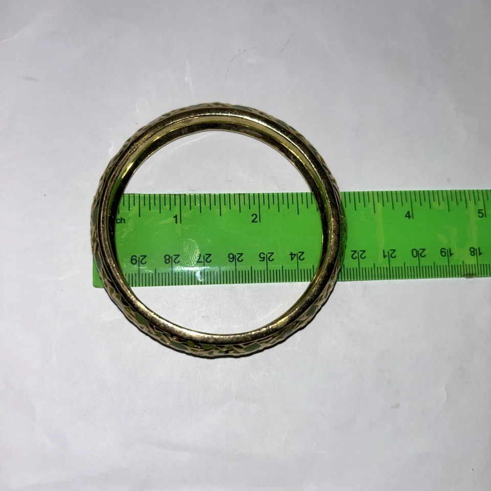 Pulsera Kate Spade New York Esmalte Oro Verde Con Bolsa para el Polvo Diseño Bambú Regalo Foto 3 de 4