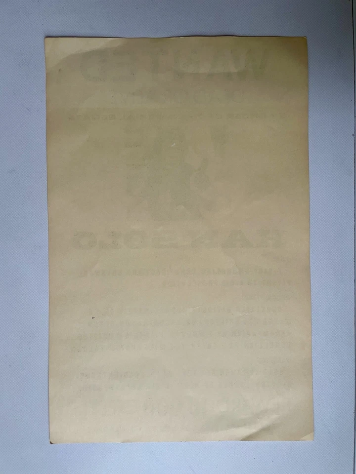 1977 Star Wars Poster Han Solo „Wanted Dead Or Alive“  17” x 11” RARE! - Bild 2 von 4