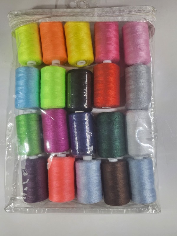 20 Spool Assorted Color Polyester Sewing Thread Kit for Hand & Machine sewing 